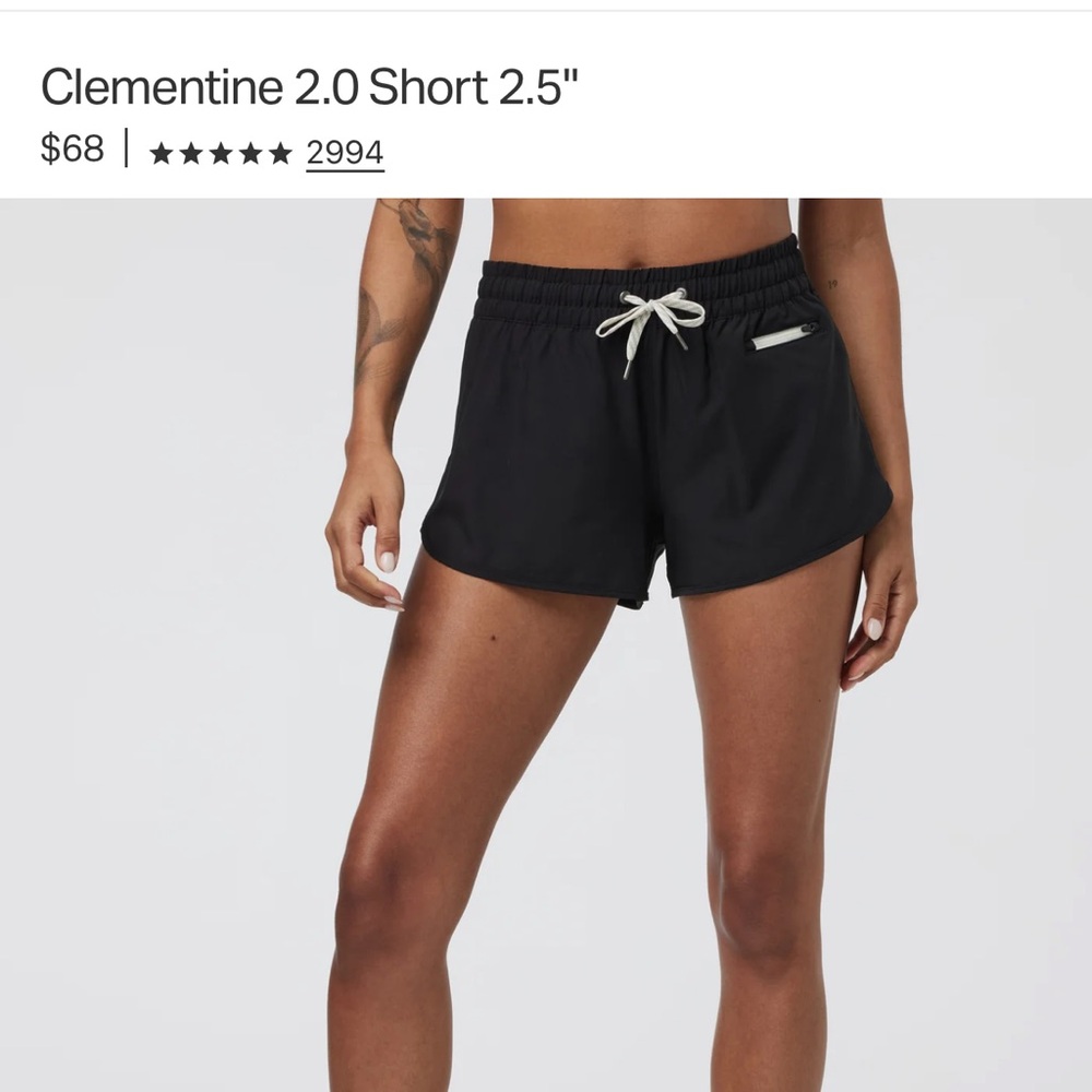 Vuori clementine short 2.5” inseam. EUC.